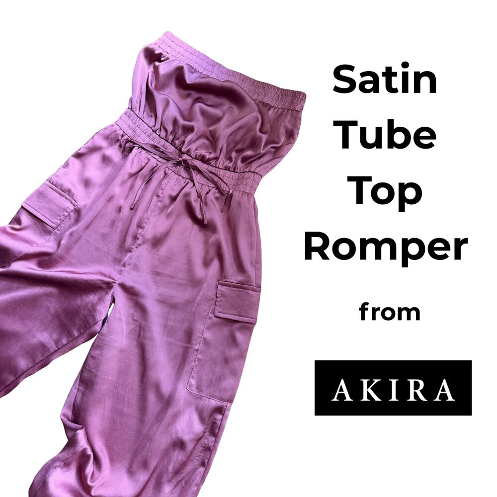 Satin Tube Top Romper from Akira